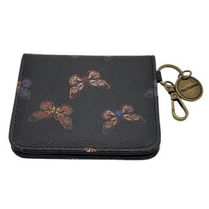 Wallflower Black Butterfly ID and Card Holder Keychain Snap Closure